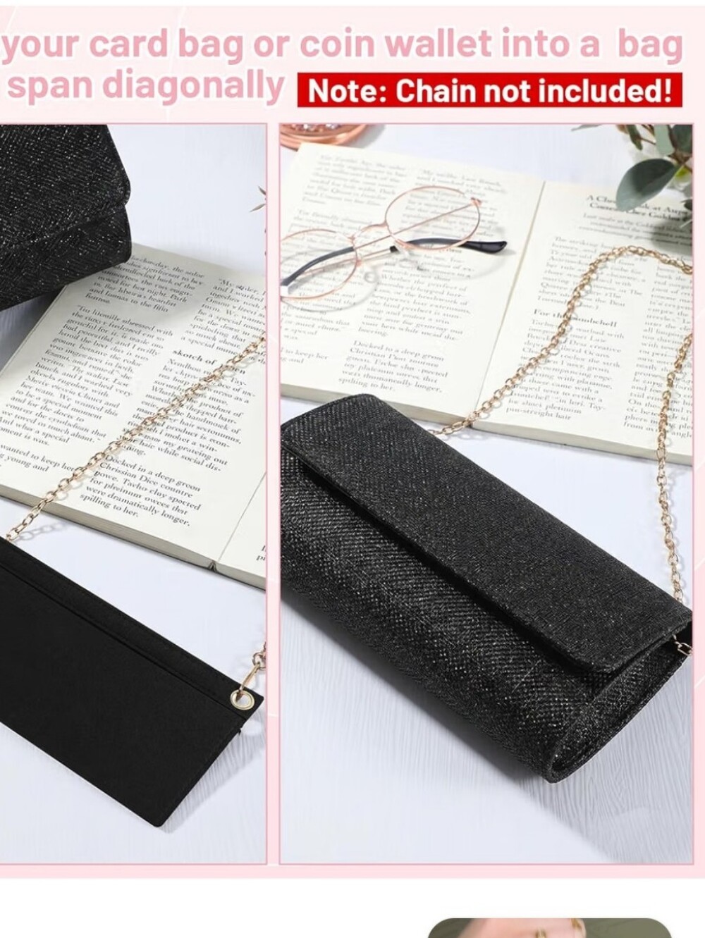 Clutch Cross-body Or Shoulder Conversion Insert - Chain NOT Included - Picture 6 of 6